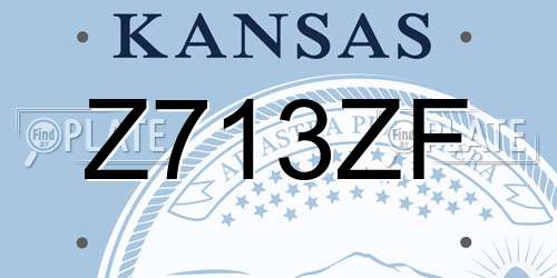 Z713ZF Kansas License Plate