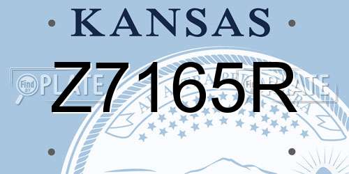 Z7165R Kansas License Plate