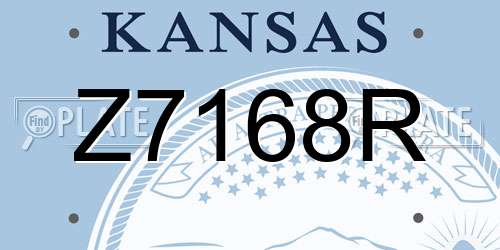 Z7168R Kansas License Plate