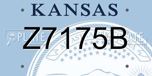 Z7175B Kansas License Plate
