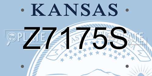 Z7175S Kansas License Plate