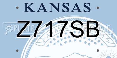 Z717SB Kansas License Plate