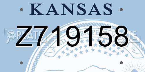 Z719158 Kansas License Plate