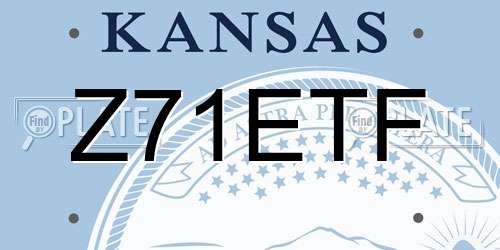 Z71ETF Kansas License Plate