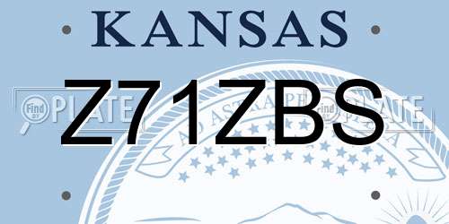 Z71ZBS Kansas License Plate