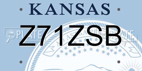 Z71ZSB Kansas License Plate