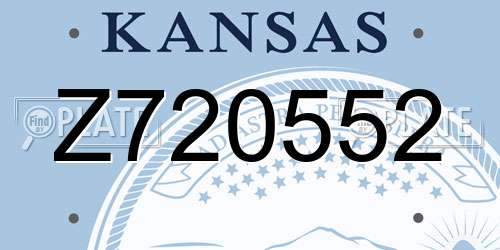 Z720552 Kansas License Plate