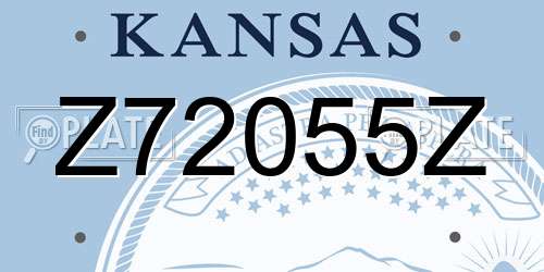 Z72055Z Kansas License Plate