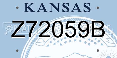 Z72059B Kansas License Plate