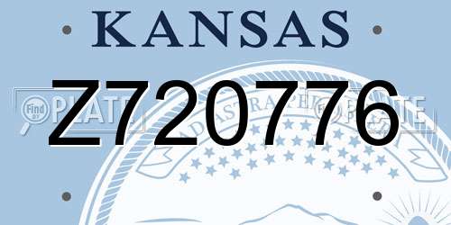 Z720776 Kansas License Plate
