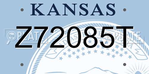 Z72085T Kansas License Plate