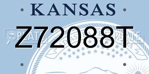 Z72088T Kansas License Plate