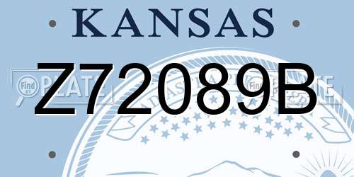 Z72089B Kansas License Plate