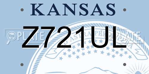 Z721UL Kansas License Plate
