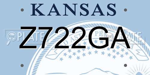 Z722GA Kansas License Plate