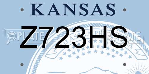 Z723HS Kansas License Plate