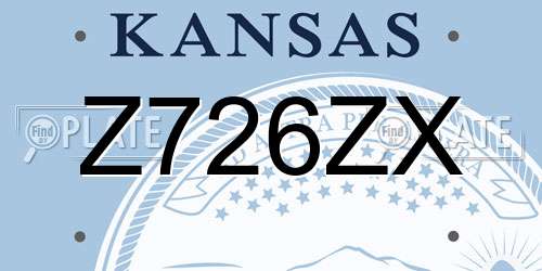 Z726ZX Kansas License Plate