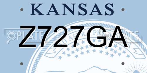 Z727GA Kansas License Plate