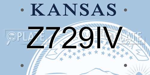 Z729IV Kansas License Plate