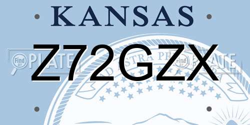Z72GZX Kansas License Plate