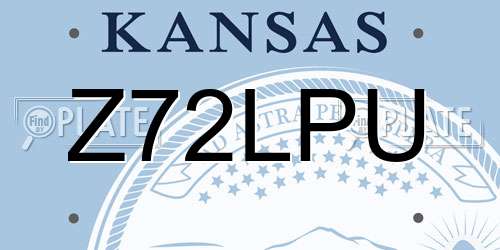 Z72LPU Kansas License Plate