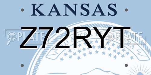 Z72RYT Kansas License Plate