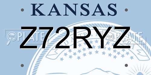 Z72RYZ Kansas License Plate