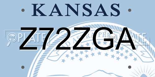 Z72ZGA Kansas License Plate