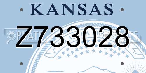 Z733028 Kansas License Plate