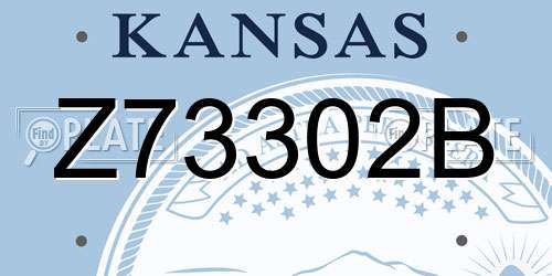Z73302B Kansas License Plate