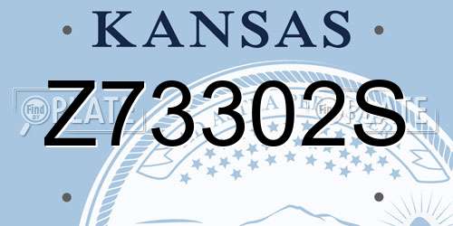 Z73302S Kansas License Plate