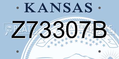 Z73307B Kansas License Plate