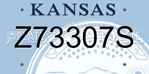 Z73307S Kansas License Plate