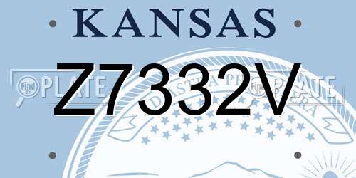 Z7332V Kansas License Plate
