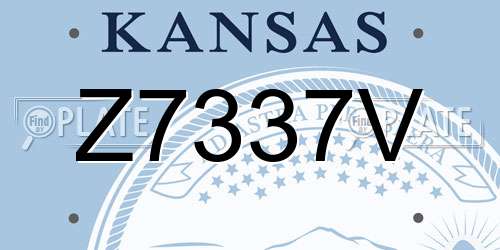 Z7337V Kansas License Plate