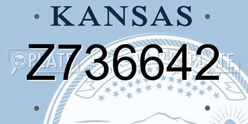 Z736642 Kansas License Plate