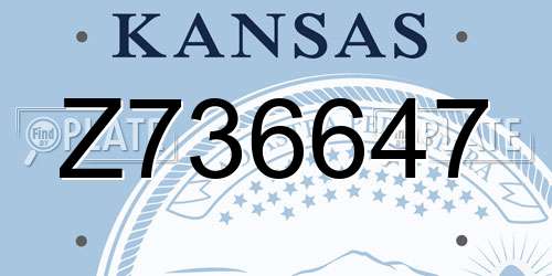Z736647 Kansas License Plate