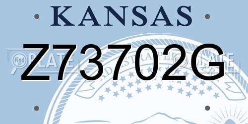 Z73702G Kansas License Plate