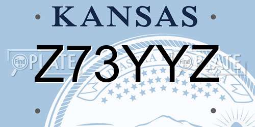 Z73YYZ Kansas License Plate