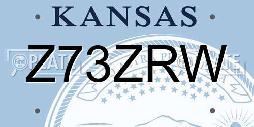 Z73ZRW Kansas License Plate