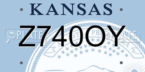 Z740OY Kansas License Plate