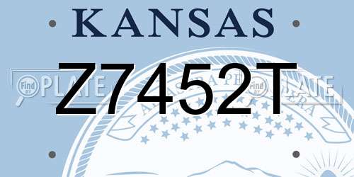 Z7452T Kansas License Plate