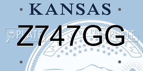Z747GG Kansas License Plate