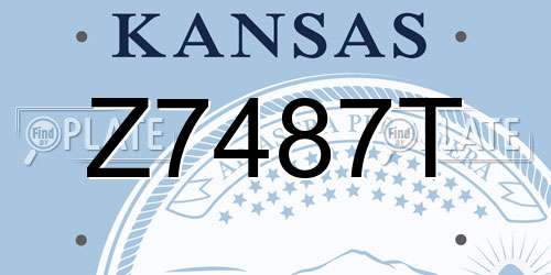Z7487T Kansas License Plate