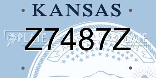 Z7487Z Kansas License Plate