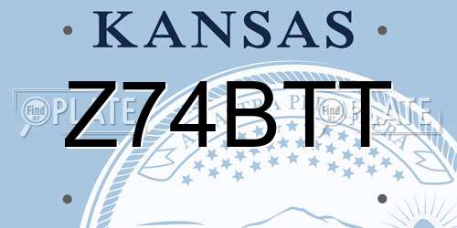 Z74BTT Kansas License Plate