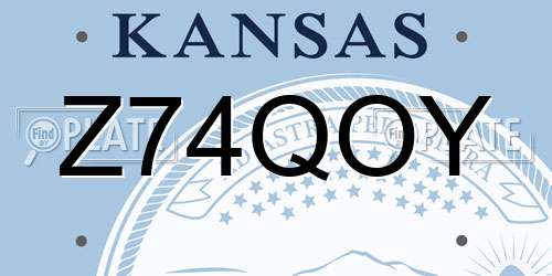 Z74QOY Kansas License Plate