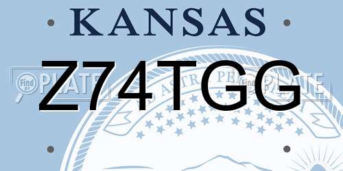Z74TGG Kansas License Plate