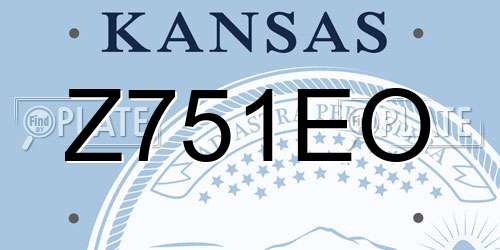 Z751EO Kansas License Plate