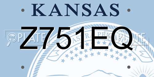 Z751EQ Kansas License Plate